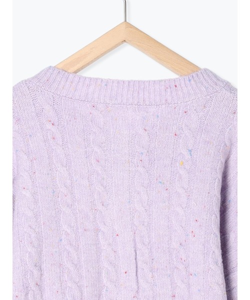 ehka sopo（エヘカソポ）の「ケーブルショート丈カーディガン（カーディガン/ボレロ・レディース・グレー/ピンク/ラベンダー/キナリ・F）」の10枚目の写真