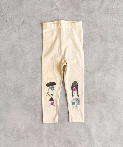 HOGAN RANCH WEAR(ホーガンランチウエア)の「フルタケヒザプリントレギンス(70~130cm)(レギンス/スパッツ・キッズ・オフホワイト/イエロー/グリーン・100/110/120/130/70/80/90/95)」の2枚目の写真