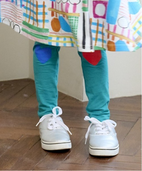 HOGAN RANCH WEAR(ホーガンランチウエア)の「フルタケヒザプリントレギンス(70~130cm)(レギンス/スパッツ・キッズ・オフホワイト/イエロー/グリーン・100/110/120/130/70/80/90/95)」の4枚目の写真