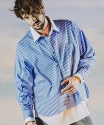 【NO ID.】Layered Big Shirt / レイヤード ビッグ シャツ