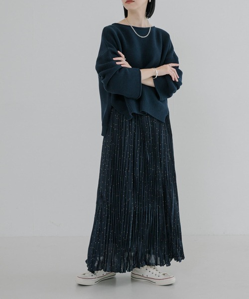 URBAN RESEARCH(アーバンリサーチ)の「グリッタードットプリントスカート(スカート・レディース・ブラック/ネイビー・38/36)」の13枚目の写真