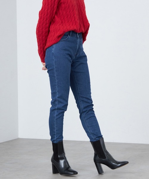 【セール】【暖】あったか裏起毛パンツ ストレッチデニム/ジェギンス すっきりスキニーパンツ（デニムパンツ）｜Lee（リー）