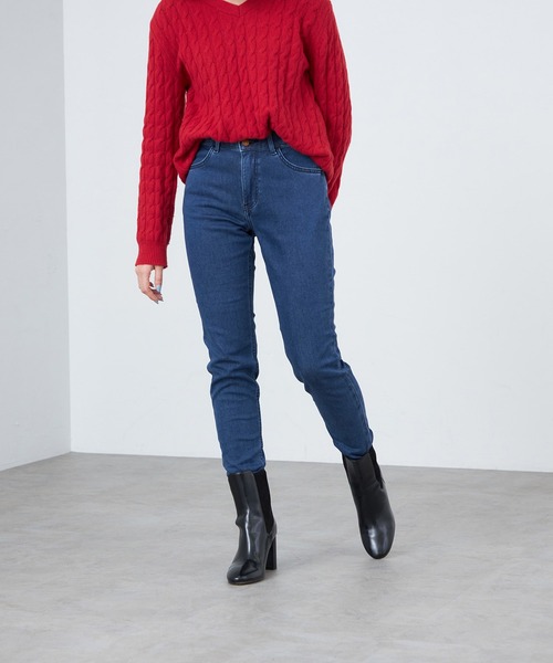 【セール】【暖】あったか裏起毛パンツ ストレッチデニム/ジェギンス すっきりスキニーパンツ（デニムパンツ）｜Lee（リー）