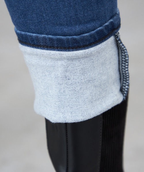 【セール】【暖】あったか裏起毛パンツ ストレッチデニム/ジェギンス すっきりスキニーパンツ（デニムパンツ）｜Lee（リー）