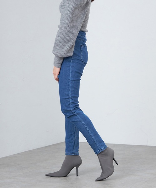 【セール】【暖】あったか裏起毛パンツ ストレッチデニム/ジェギンス すっきりスキニーパンツ（デニムパンツ）｜Lee（リー）