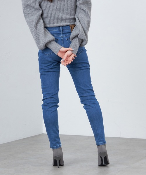 【セール】【暖】あったか裏起毛パンツ ストレッチデニム/ジェギンス すっきりスキニーパンツ（デニムパンツ）｜Lee（リー）