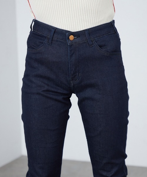 【セール】【暖】あったか裏起毛パンツ ストレッチデニム/ジェギンス すっきりスキニーパンツ（デニムパンツ）｜Lee（リー）
