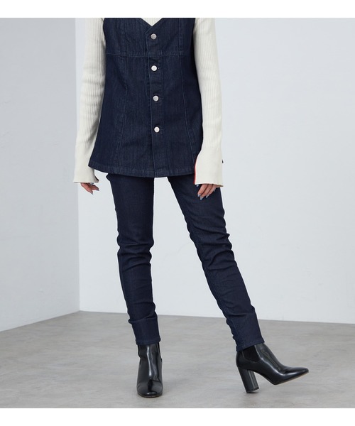 【セール】【暖】あったか裏起毛パンツ ストレッチデニム/ジェギンス すっきりスキニーパンツ（デニムパンツ）｜Lee（リー）