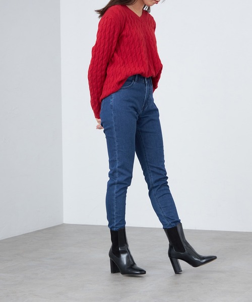 【セール】【暖】あったか裏起毛パンツ ストレッチデニム/ジェギンス すっきりスキニーパンツ（デニムパンツ）｜Lee（リー）