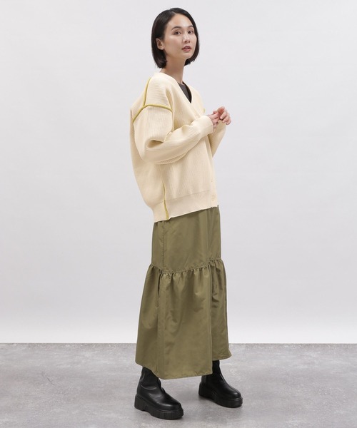 LAKOLE（ラコレ）の「7ゲージ配色カーディガン / 997321（カーディガン/ボレロ・レディース・ネイビー/ライトブルー/アイボリー/ピンク・SMALL/MEDIUM）」の6枚目の写真