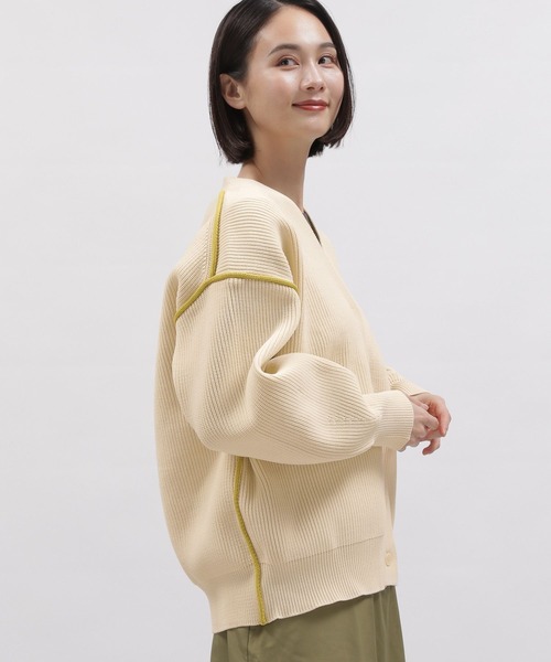 LAKOLE（ラコレ）の「7ゲージ配色カーディガン / 997321（カーディガン