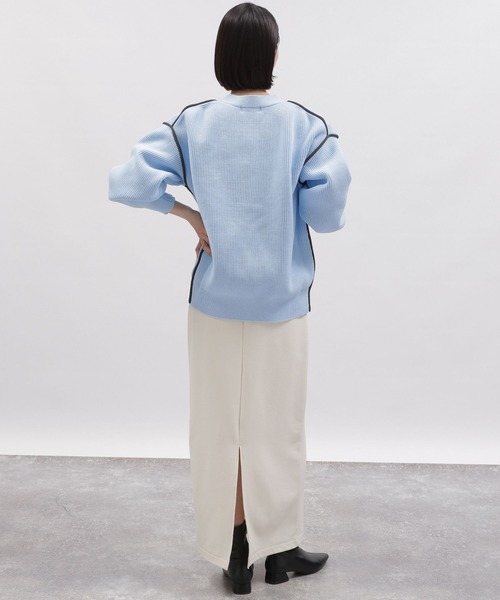 LAKOLE（ラコレ）の「7ゲージ配色カーディガン / 997321（カーディガン/ボレロ・レディース・ネイビー/ライトブルー/アイボリー/ピンク・SMALL/MEDIUM）」の12枚目の写真