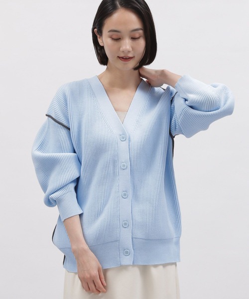 LAKOLE（ラコレ）の「7ゲージ配色カーディガン / 997321（カーディガン/ボレロ・レディース・ネイビー/ライトブルー/アイボリー/ピンク・SMALL/MEDIUM）」の13枚目の写真