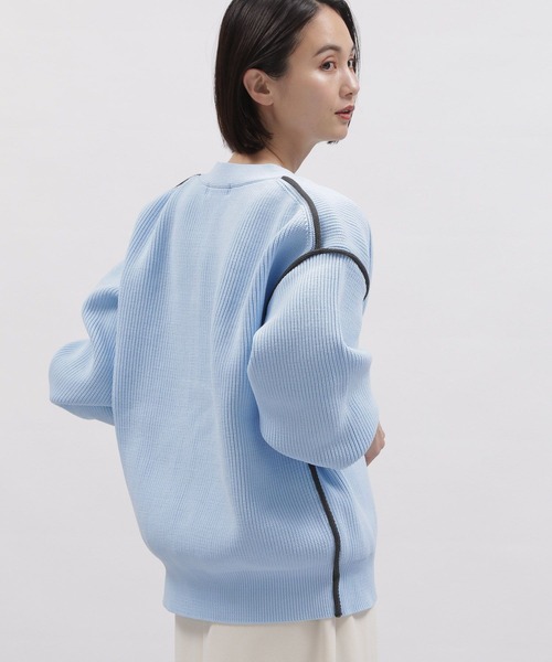 LAKOLE（ラコレ）の「7ゲージ配色カーディガン / 997321（カーディガン/ボレロ・レディース・ネイビー/ライトブルー/アイボリー/ピンク・SMALL/MEDIUM）」の14枚目の写真