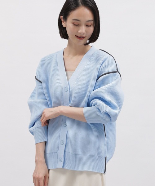 LAKOLE（ラコレ）の「7ゲージ配色カーディガン / 997321（カーディガン/ボレロ・レディース・ネイビー/ライトブルー/アイボリー/ピンク・SMALL/MEDIUM）」の16枚目の写真