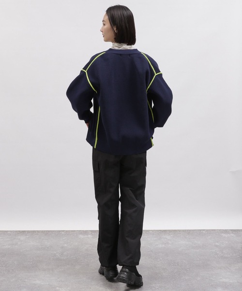 LAKOLE（ラコレ）の「7ゲージ配色カーディガン / 997321（カーディガン/ボレロ・レディース・ネイビー/ライトブルー/アイボリー/ピンク・SMALL/MEDIUM）」の19枚目の写真