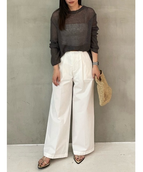 Mila Owen（ミラオーウェン）の「太ベルトルーズフィットチノパンツ（チノパンツ・レディース・ネイビー/ベージュ/ホワイト・1/0）」の2枚目の写真