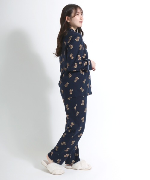 セール】「別注」くまさんプリント総柄 長袖シャツパジャマ