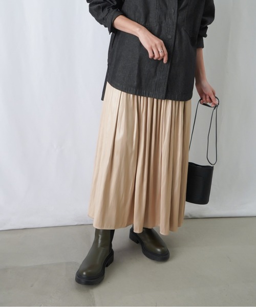 新品 LADY LUCK LUCA ヒョウ柄ギャザースカート LADY LUCK LUCA スカート LC/LLL コーティングサテンギャザー