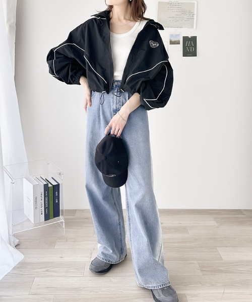 Java（ジャバ）の「《Javaジャバコラボ》甘カジュアルを格上げ。配色パイピングナイロンジャケット（ナイロンジャケット・レディース・ライトグレー/アイボリー/ブラック・X-LARGE/LARGE/MEDIUM/SMALL）」の7枚目の写真