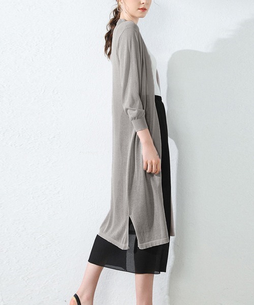 Miniministore(ミニミニストア)の「ロングカーディガン レディース 春夏薄手(カーディガン/ボレロ・レディース・ブラウン/ピンク/ベージュ/ブルー/ライトブラウン/ブラック/グレー/ホワイト/ミント・FREE)」の3枚目の写真