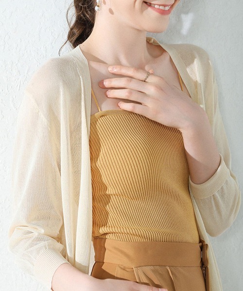 Miniministore(ミニミニストア)の「ロングカーディガン レディース 春夏薄手(カーディガン/ボレロ・レディース・ブラウン/ピンク/ベージュ/ブルー/ライトブラウン/ブラック/グレー/ホワイト/ミント・FREE)」の12枚目の写真