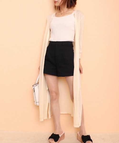 Miniministore(ミニミニストア)の「ロングカーディガン レディース 春夏薄手(カーディガン/ボレロ・レディース・ブラウン/ピンク/ベージュ/ブルー/ライトブラウン/ブラック/グレー/ホワイト/ミント・FREE)」の17枚目の写真