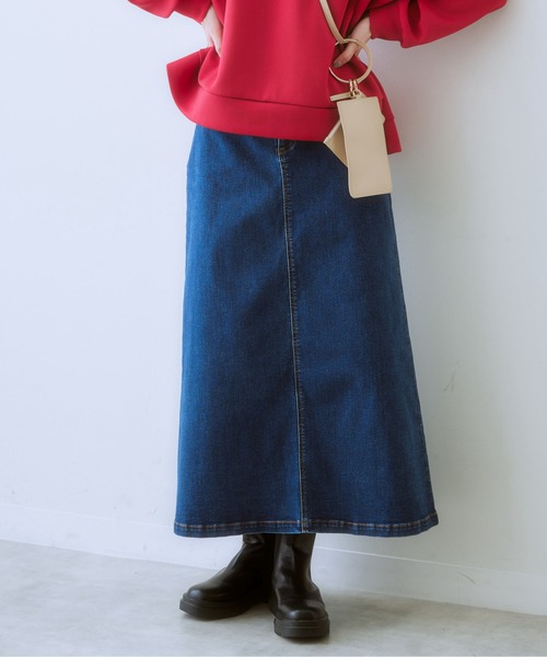 SMILE LAND（スマイルランド）の「大きいサイズ すごのびストレッチデニムロングスカート（ゆったりヒップ）（スカート・レディース・ライトブルー/ブルー・L/LL/3L/4L/5L）」の16枚目の写真