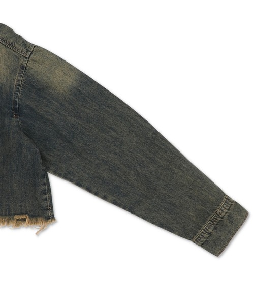 SPINNS（スピンズ）の「ショート丈オーバーダイデニムジャケット（デニムジャケット・レディース・ブルー/ブラック・ONESIZE）」の18枚目の写真