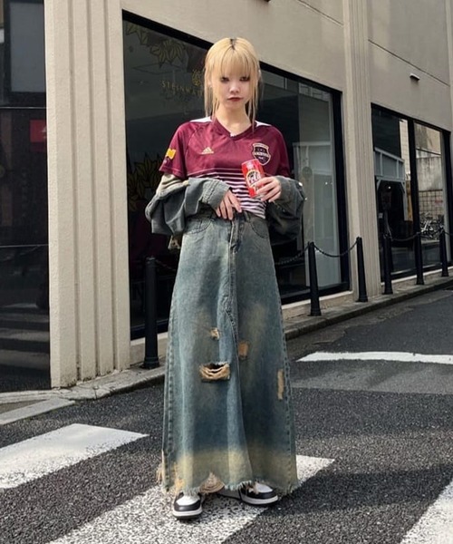 SPINNS（スピンズ）の「ショート丈オーバーダイデニムジャケット（デニムジャケット・レディース・ブルー/ブラック・ONESIZE）」の20枚目の写真