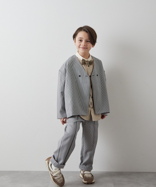 riziere（リジェール）の「千鳥格子ノーカラージャケットセットアップ