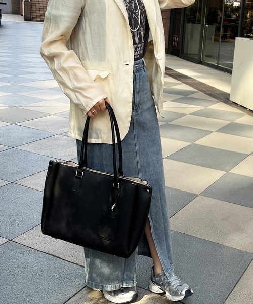 ORiental TRaffic（オリエンタルトラフィック）の「A4横長 トートバッグ  BA-220（トートバッグ・レディース・ベージュ/ブラック・ﾌﾘ-）」の21枚目の写真