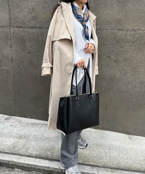 ORiental TRaffic（オリエンタルトラフィック）の「A4横長 トートバッグ  BA-220（トートバッグ・レディース・ベージュ/ブラック・ﾌﾘ-）」の11枚目の写真