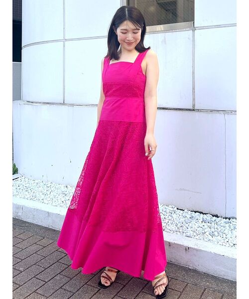 MERCURYDUO（マーキュリーデュオ）の「パネルレースバックシャンワンピース（ワンピース・レディース・ブラック/オフホワイト/ピンク・SMALL/MEDIUM）」の10枚目の写真