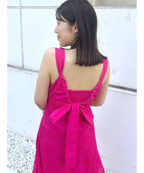 MERCURYDUO（マーキュリーデュオ）の「パネルレースバックシャンワンピース（ワンピース・レディース・ブラック/オフホワイト/ピンク・SMALL/MEDIUM）」の11枚目の写真