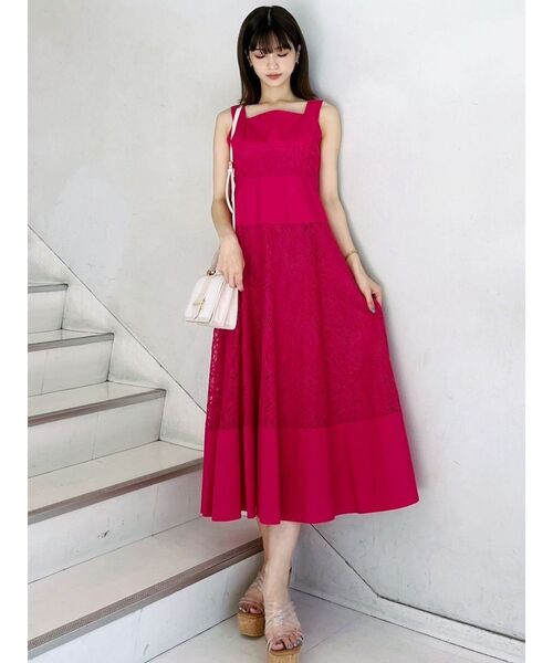 MERCURYDUO（マーキュリーデュオ）の「パネルレースバックシャンワンピース（ワンピース・レディース・ブラック/オフホワイト/ピンク・SMALL/MEDIUM）」の20枚目の写真