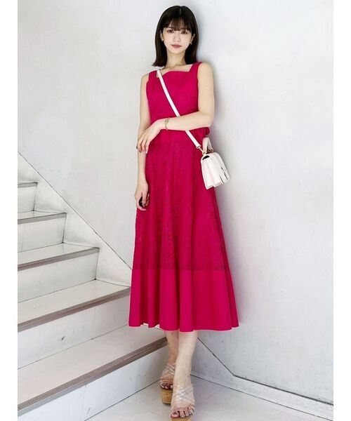 MERCURYDUO（マーキュリーデュオ）の「パネルレースバックシャンワンピース（ワンピース・レディース・ブラック/オフホワイト/ピンク・SMALL/MEDIUM）」の21枚目の写真