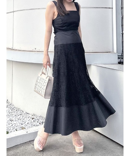 MERCURYDUO（マーキュリーデュオ）の「パネルレースバックシャンワンピース（ワンピース・レディース・ブラック/オフホワイト/ピンク・SMALL/MEDIUM）」の3枚目の写真