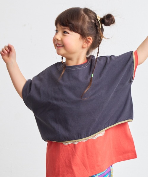 Life Support Products(ライフサポートプロダクツ)の「ムジショート丈Tシャツ(90~150cm)(Tシャツ/カットソー・キッズ・モカ/チャコール/ラベンダー/ホワイト系その他/オフホワイト/ブルー・90/100/110/120/130/140/150)」の3枚目の写真