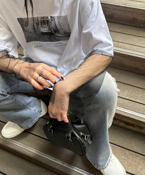 ISOOK(アイスー)の「【ISOOK / アイスー】ビスチェ付きシアーチュールトップス / セットアイテム 2点セット シアートップス ビスチェキャミ ZOZOTOWN限定(アンサンブル・レディース・ブラック/グレー・FREE)」の20枚目の写真