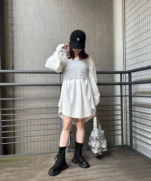 セール】【ISOOK / アイスー】ビスチェ付きシアーチュールトップス