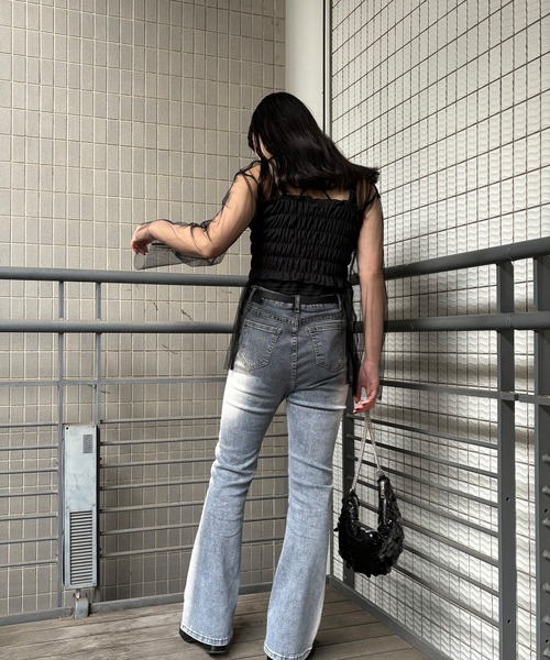ISOOK(アイスー)の「【ISOOK / アイスー】ビスチェ付きシアーチュールトップス / セットアイテム 2点セット シアートップス ビスチェキャミ ZOZOTOWN限定(アンサンブル・レディース・ブラック/グレー・FREE)」の17枚目の写真