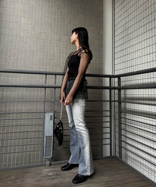 ISOOK(アイスー)の「【ISOOK / アイスー】ビスチェ付きシアーチュールトップス / セットアイテム 2点セット シアートップス ビスチェキャミ ZOZOTOWN限定(アンサンブル・レディース・ブラック/グレー・FREE)」の18枚目の写真