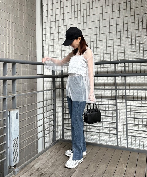 ISOOK(アイスー)の「【ISOOK / アイスー】ビスチェ付きシアーチュールトップス / セットアイテム 2点セット シアートップス ビスチェキャミ ZOZOTOWN限定(アンサンブル・レディース・ブラック/グレー・FREE)」の19枚目の写真