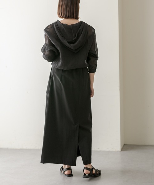 ear PAPILLONNER(イアパピヨネ)の「《日よけ・冷房対策》シアーパーカー【SUM1 STYLE】(パーカー・レディース・ブラック/ホワイト・FREE)」の3枚目の写真