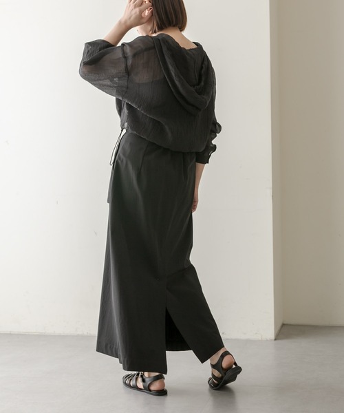 ear PAPILLONNER(イアパピヨネ)の「《日よけ・冷房対策》シアーパーカー【SUM1 STYLE】(パーカー・レディース・ブラック/ホワイト・FREE)」の5枚目の写真
