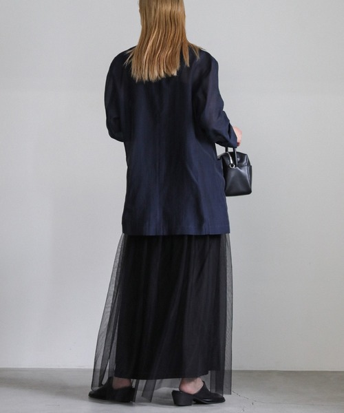 select MOCA（セレクトモカ）の「チュールティアードロングスカート（スカート・レディース・ブラック/ベージュ/ライトグレー・LARGE/MEDIUM）」の22枚目の写真