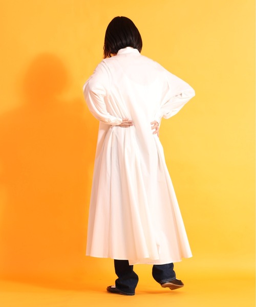 cepo(セポ)の「kacaフレアーシャツワンピース(シャツワンピース・レディース・イエロー/オフホワイト・M)」の9枚目の写真