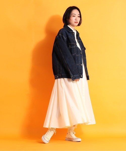 cepo(セポ)の「kacaフレアーシャツワンピース(シャツワンピース・レディース・イエロー/オフホワイト・M)」の18枚目の写真