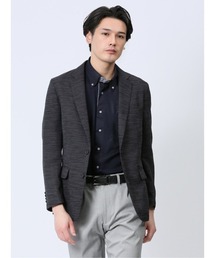 m.f.editorial（エムエフエディトリアル）の「【表地ストレッチ ウォッシャブル】m.f.エディトリアル メンズ からみ調 ストレッチ 2ボタンジャケット 黒（テーラードジャケット）」